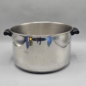 Vintage Farberware 8 Qt Stock Pot Stainless Aluminum Clad Made In New York USA